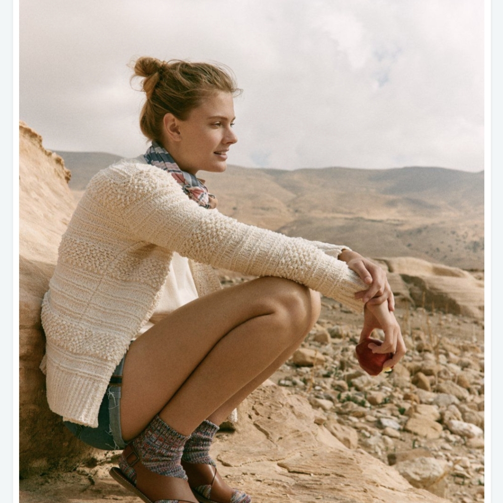 Madewell Cream Knit Cardigan Sweater